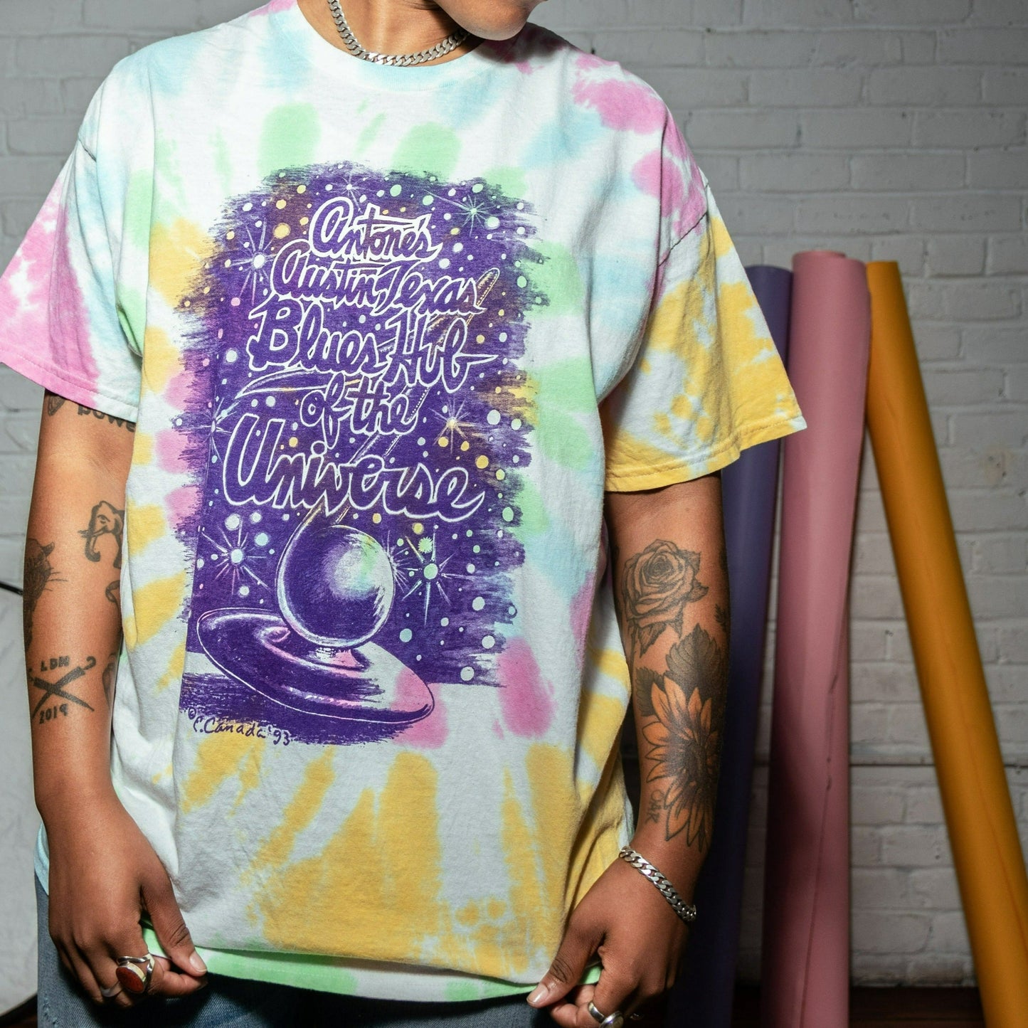 Purple Tie Dye Blues Hub of the Universe Shirt