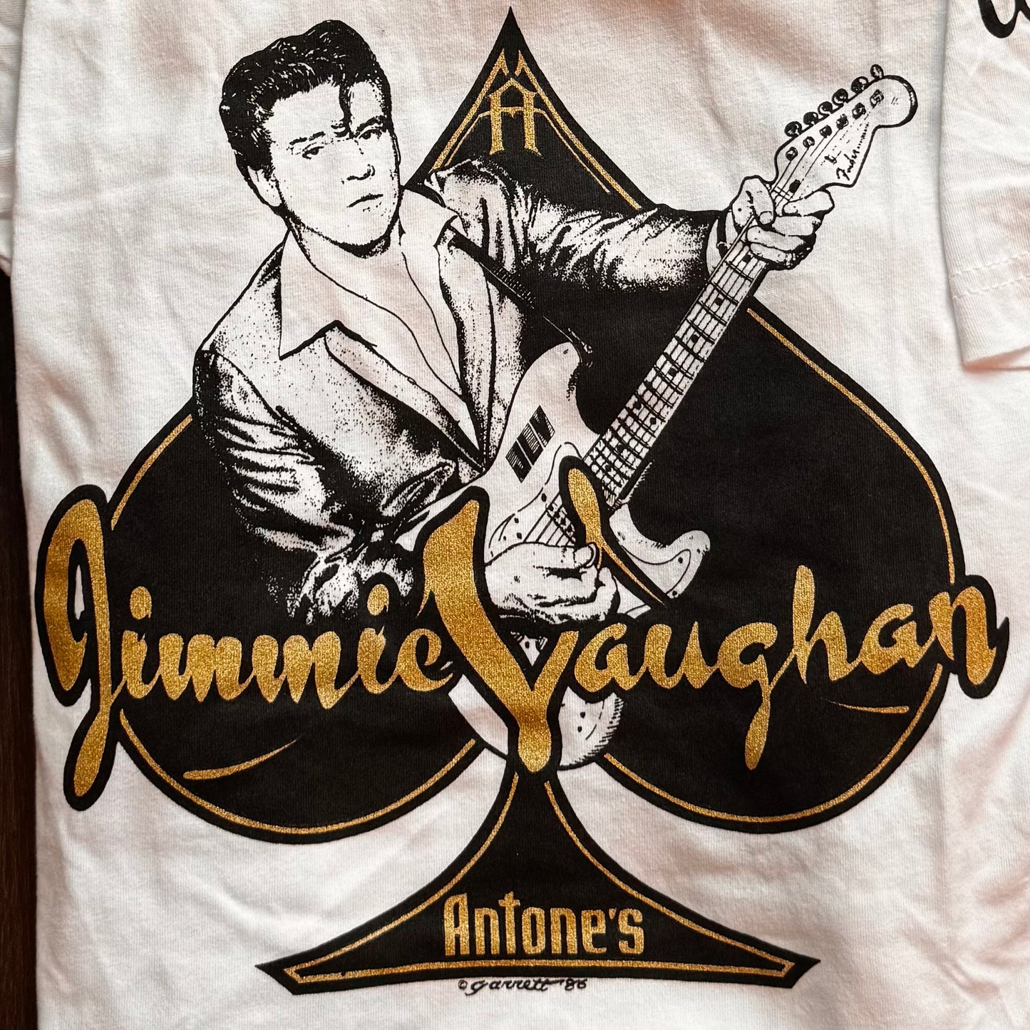 Jimmie Vaughan White and Gold Antone’s 50th Shirt