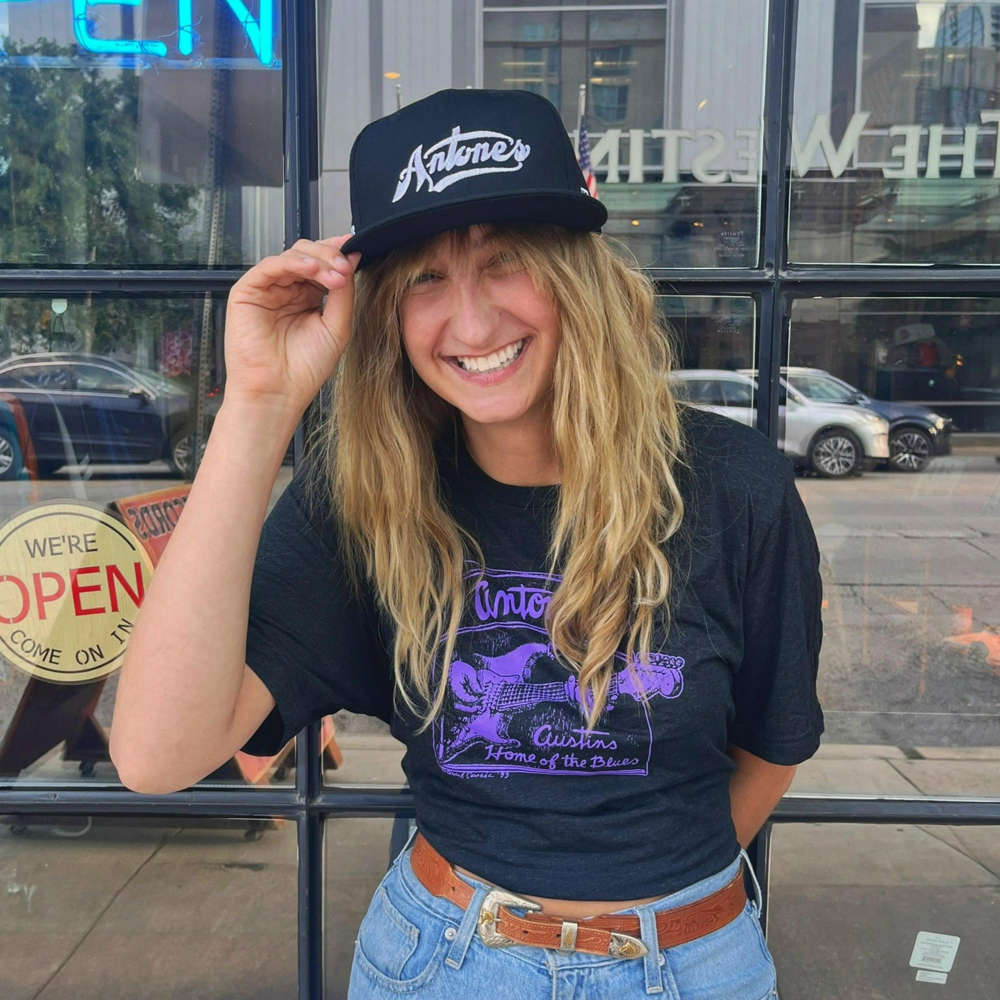 Men's Purple Guitar Logo Shirt