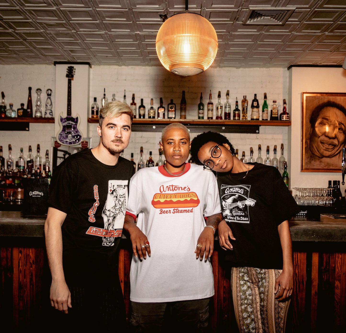 Black Antone's Guitar Logo T Shirt