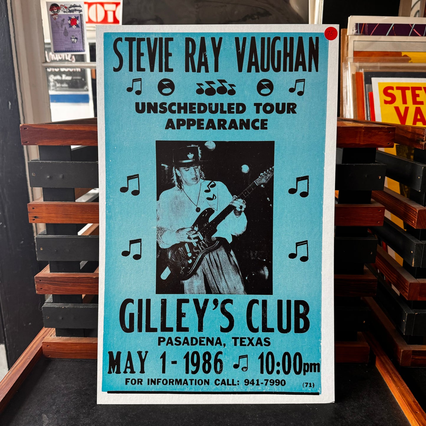 Stevie Ray Vaughan at Gilley's Club Poster