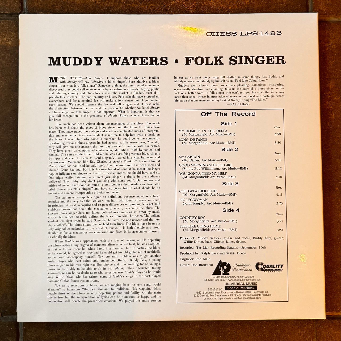 Muddy Waters - Folk Singer (Audiophile Pressing)