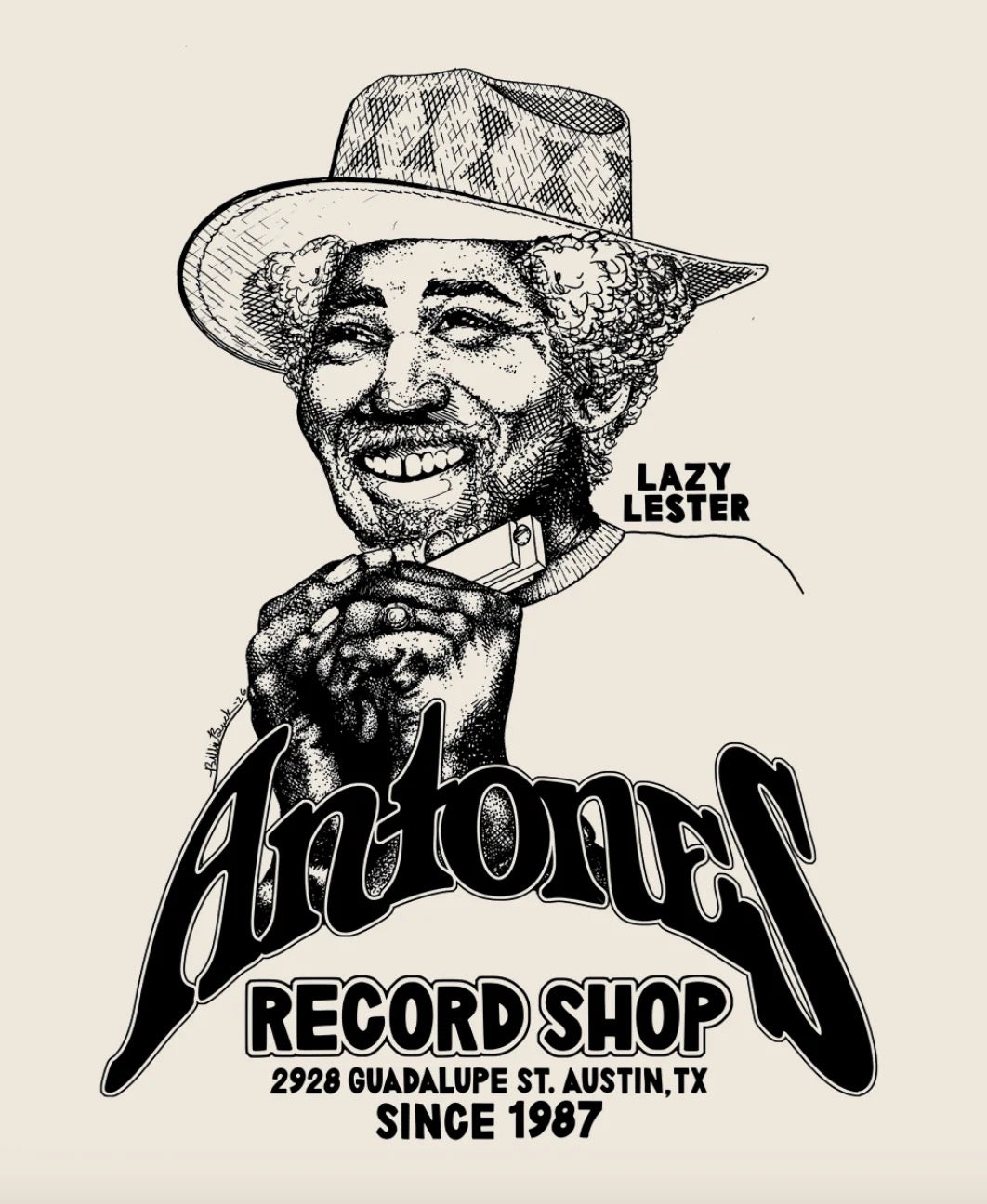 Antone's Record Shop 39th Anniversary Lazy Lester T-Shirt