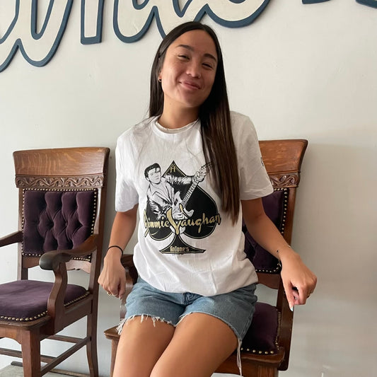 Jimmie Vaughan White and Gold Antone’s 50th Shirt