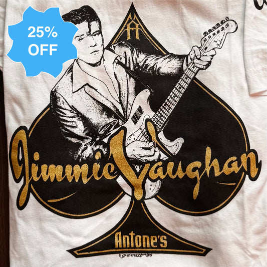 Jimmie Vaughan White and Gold Antone’s 50th Shirt